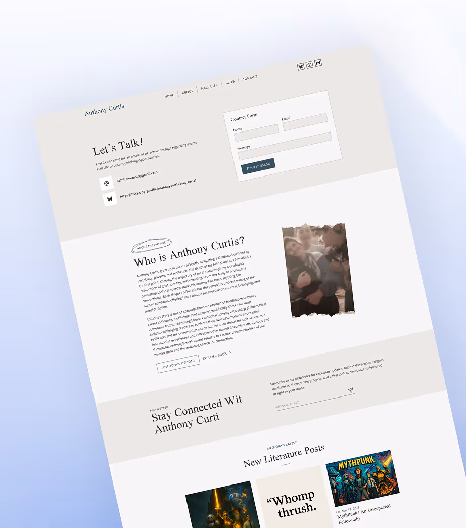 Anthony Curtis Web Design Project Image