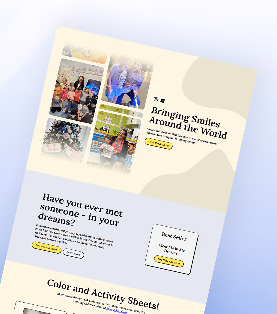 The Dream Authors Children's Book Website Project Image